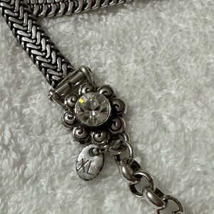 Ladies silver Brighton belt w/ rhinestone accents. Sz large. Excellent condition